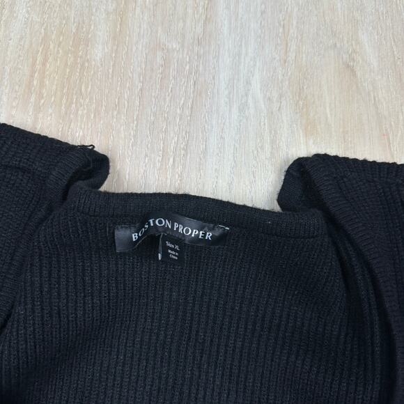 NWT Boston Proper Black Long Sleeve Pullover Date Night Knit Sweater Dress XL - Picture 7 of 15